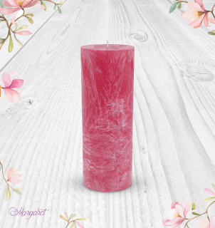 Svíčka Válec 2 (17 cm) – Červená / Černá višeň / Dvojité srdíčko
